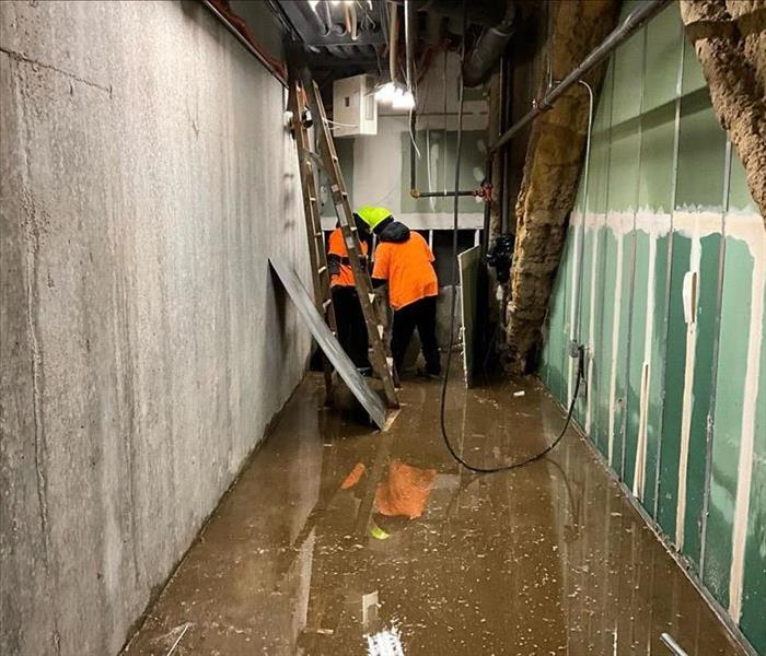 Burst Pipes in flooded commercial property basement